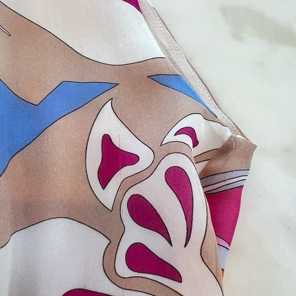 EMILIO PUCCI PINK MULTI MAXI SILK DRESS SIZE IT 40 / US 6